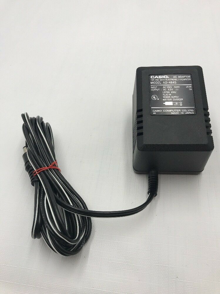 NEW CASIO Adaptor AD-4845 AC Adapter 4.5V 2A 25W for TESTED Electronic Typewriter